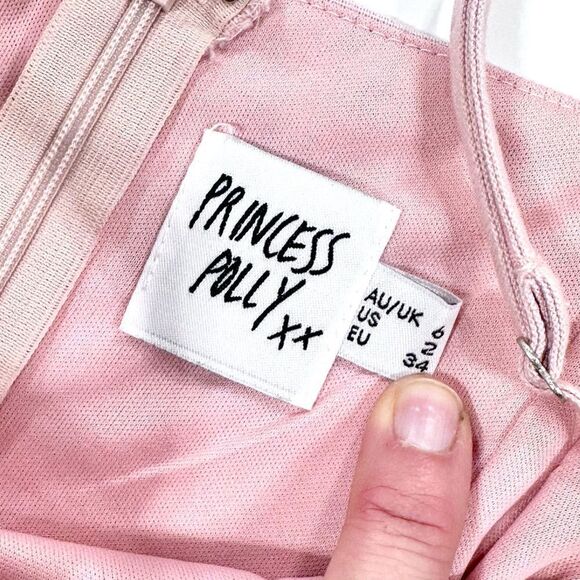 Princess Polly pink cotton spaghetti strap mini dress 2 - Picture 6 of 11